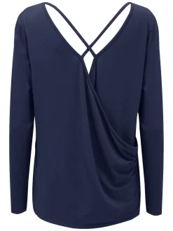 Pour Moi Blue Cross Back Jersey Yoga Top