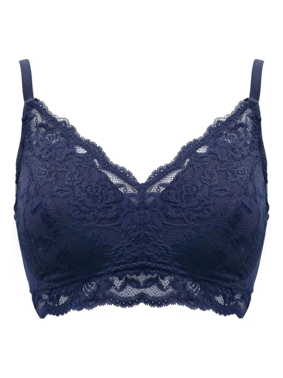 Pour Moi Blue Love To Lounge Lace and Modal Rib Non Wired Bra