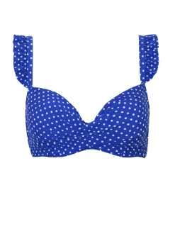 Pour Moi Blue Padded Sicily Longline Underwired Bikini Top
