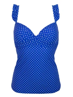 Pour Moi Blue Sicily Lightly Padded Underwired Tankini Top