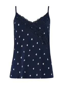 Pour Moi Blue Sofa Loves Lace Hidden Support Soft Jersey Cami