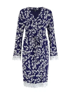 Pour Moi Blue Sofa Loves Lace Jersey Wrap Gown