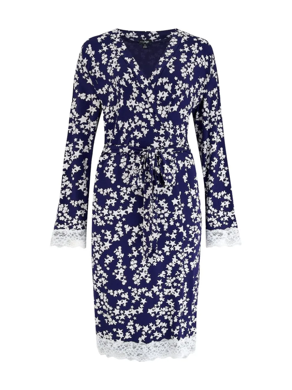 Pour Moi Blue Sofa Loves Lace Jersey Wrap Gown