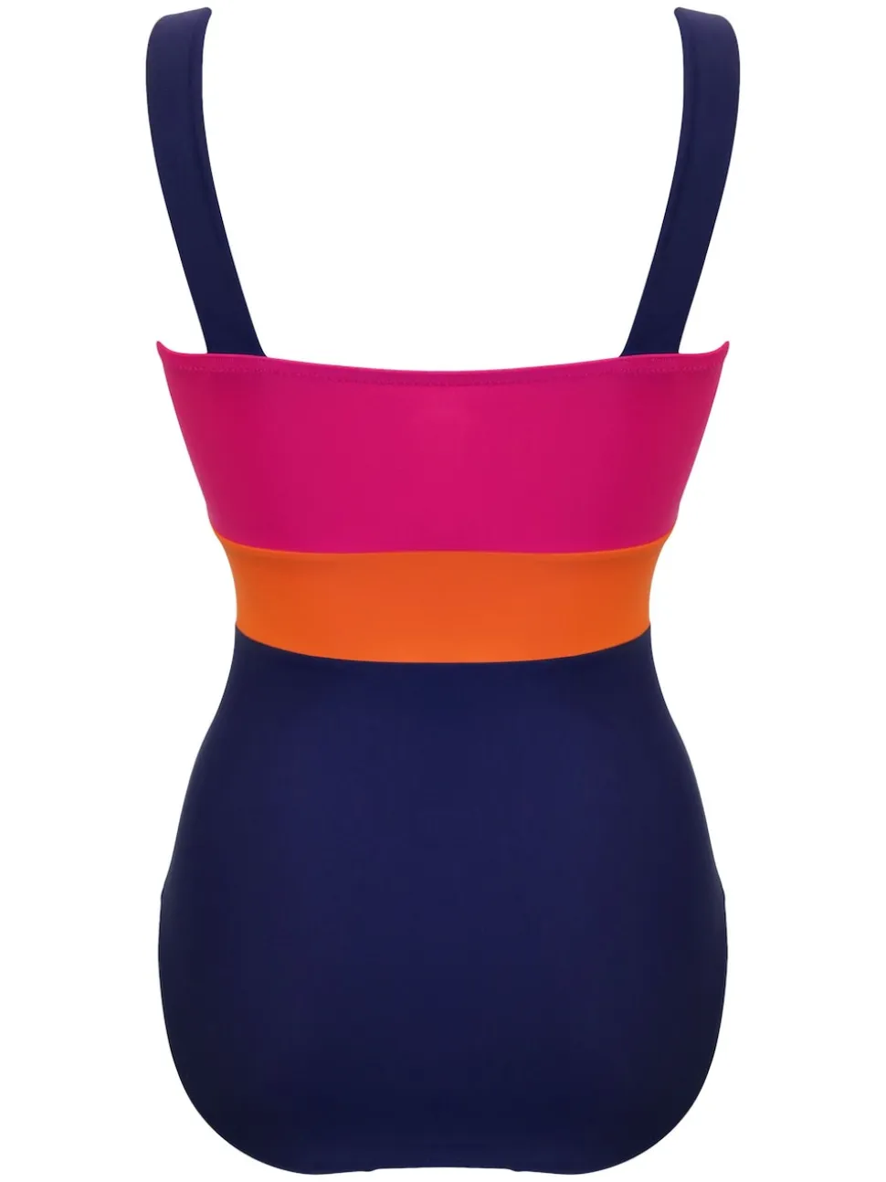 Pour Moi Blue/Pink Palm Springs Colour Block Tummy Control Swimsuit