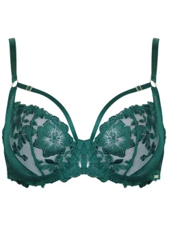 Pour Moi Green India Bold Floral Embroidery Non Pad Bra