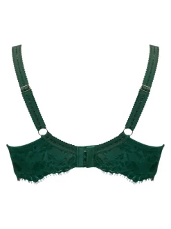 Pour Moi Green Padded Bliss Printed Mesh Side Support Bra