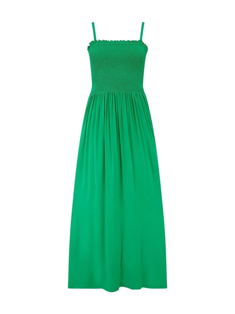 Pour Moi Green Strapless Shirred Bodice Woven Maxi Beach Dress