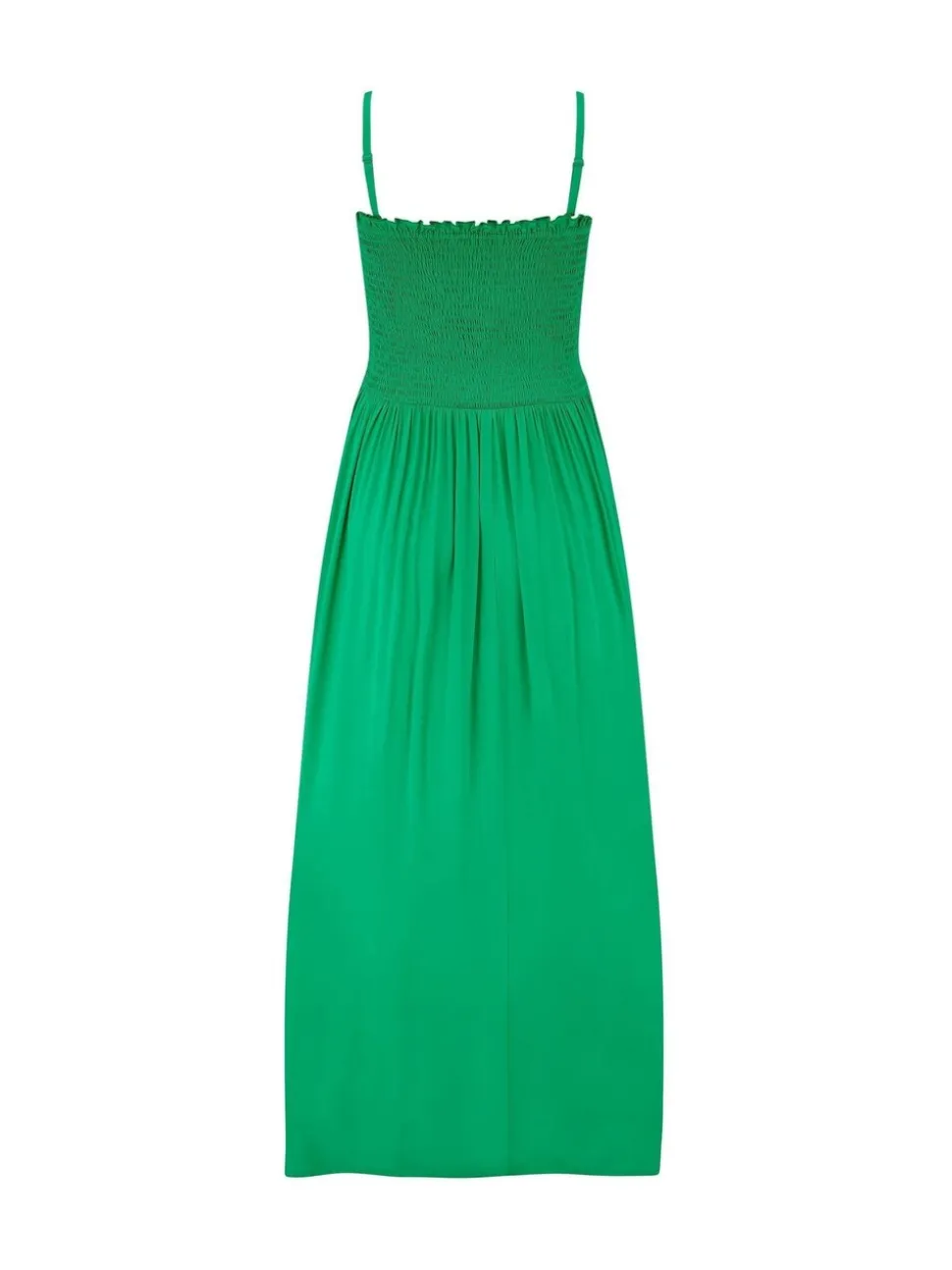 Pour Moi Green Strapless Shirred Bodice Woven Maxi Beach Dress
