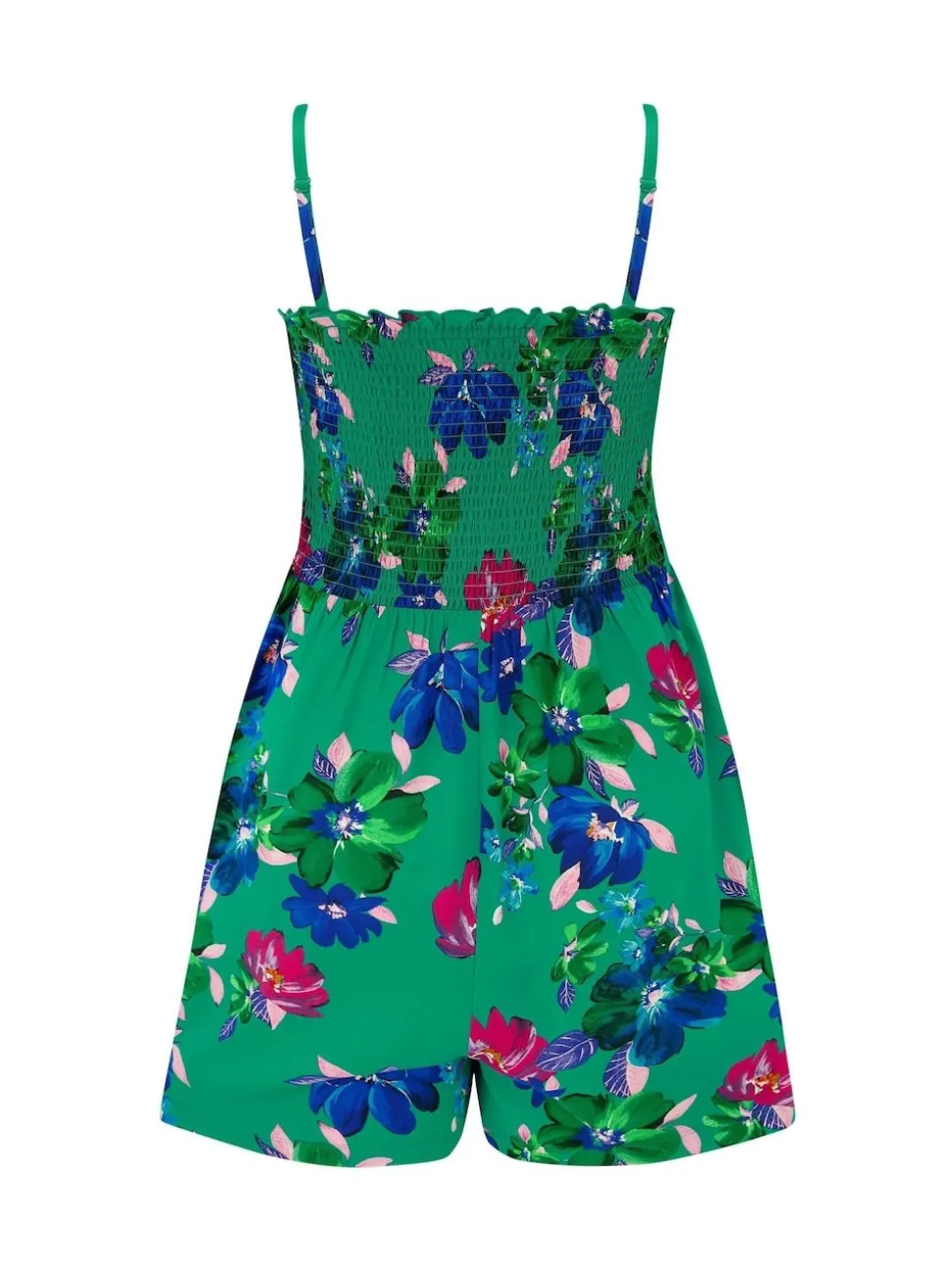 Pour Moi Green Strapless Shirred Bodice Woven Beach Playsuit