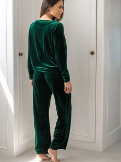 Pour Moi Green Velour Lounge Pyjamas Set