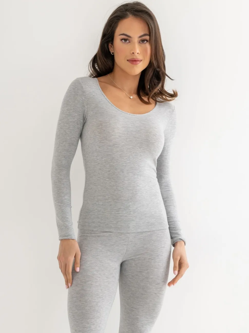 Pour Moi Grey Long Sleeve Second Skin Thermal