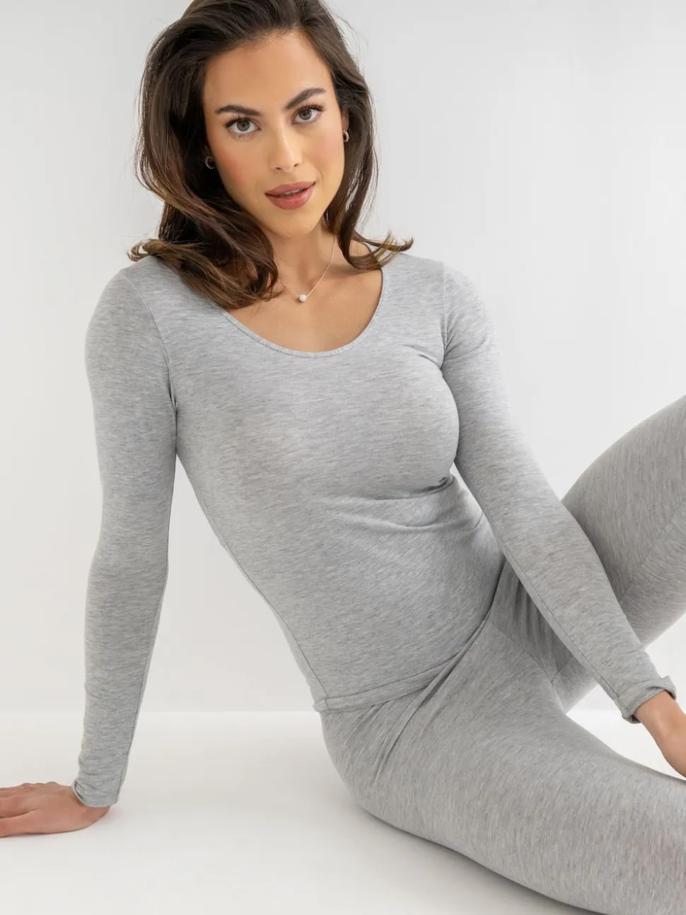 Pour Moi Grey Long Sleeve Second Skin Thermal