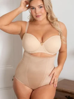 Pour Moi Nude Lingerie Hourglass Shapewear Firm Tummy Control High Waist Knickers