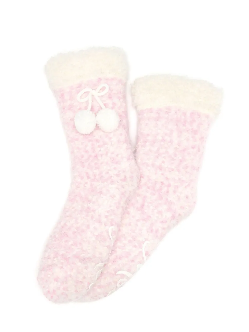 Pour Moi Pink Cosy Cable Knit Lined Slipper Sock