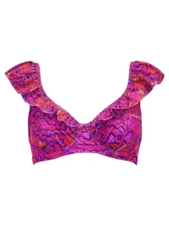 Pour Moi Purple Non Padded Bermuda Underwired Frill Top