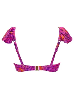 Pour Moi Purple Non Padded Bermuda Underwired Frill Top
