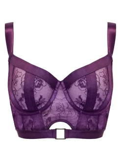 Pour Moi Purple Non Padded India Embroidery Underwired Bustier Bra