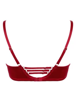 Pour Moi Red All Yours Satin and Mesh Front Fastening Bra