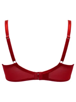 Pour Moi Red Non Padded Underwired Fleur Balconette Bra