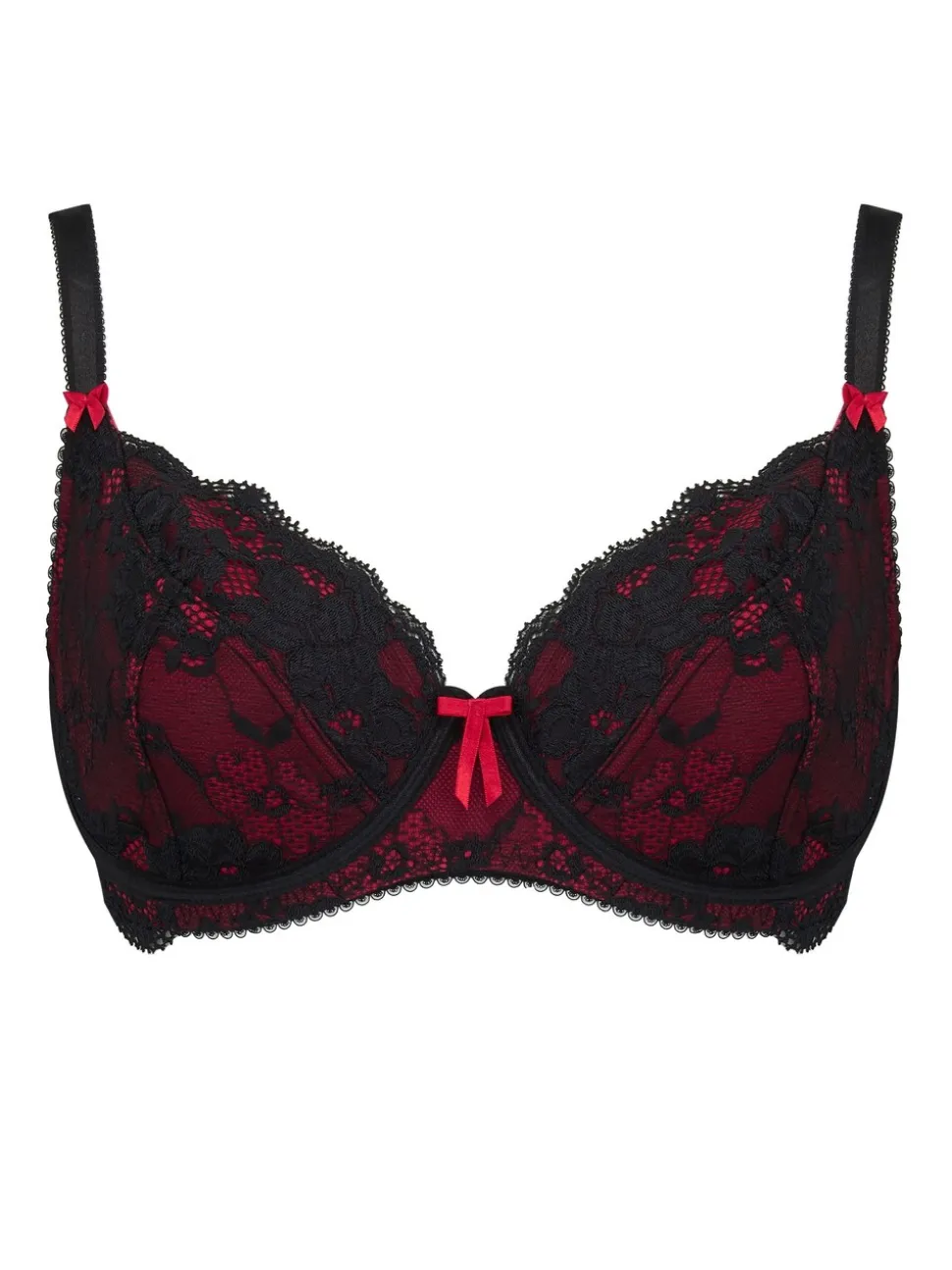 Pour Moi Red/Black Non Padded Amour Underwired Bra