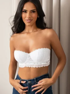 Pour Moi White Strapless Rebel Bra