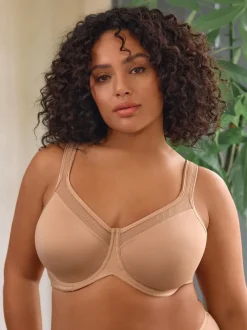 Praline Nude F-K Ultimate Support Cotton Minimiser Padded Strap Bra