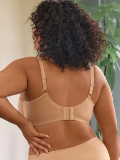 Praline Nude F-K Ultimate Support Cotton Minimiser Padded Strap Bra