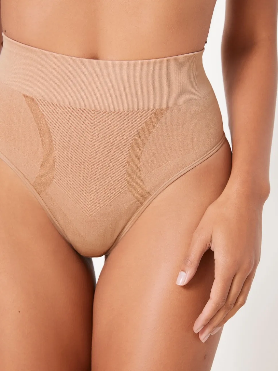 Praline Nude High Waist Thong Seamless Firm Tummy Control Shaping Briefs