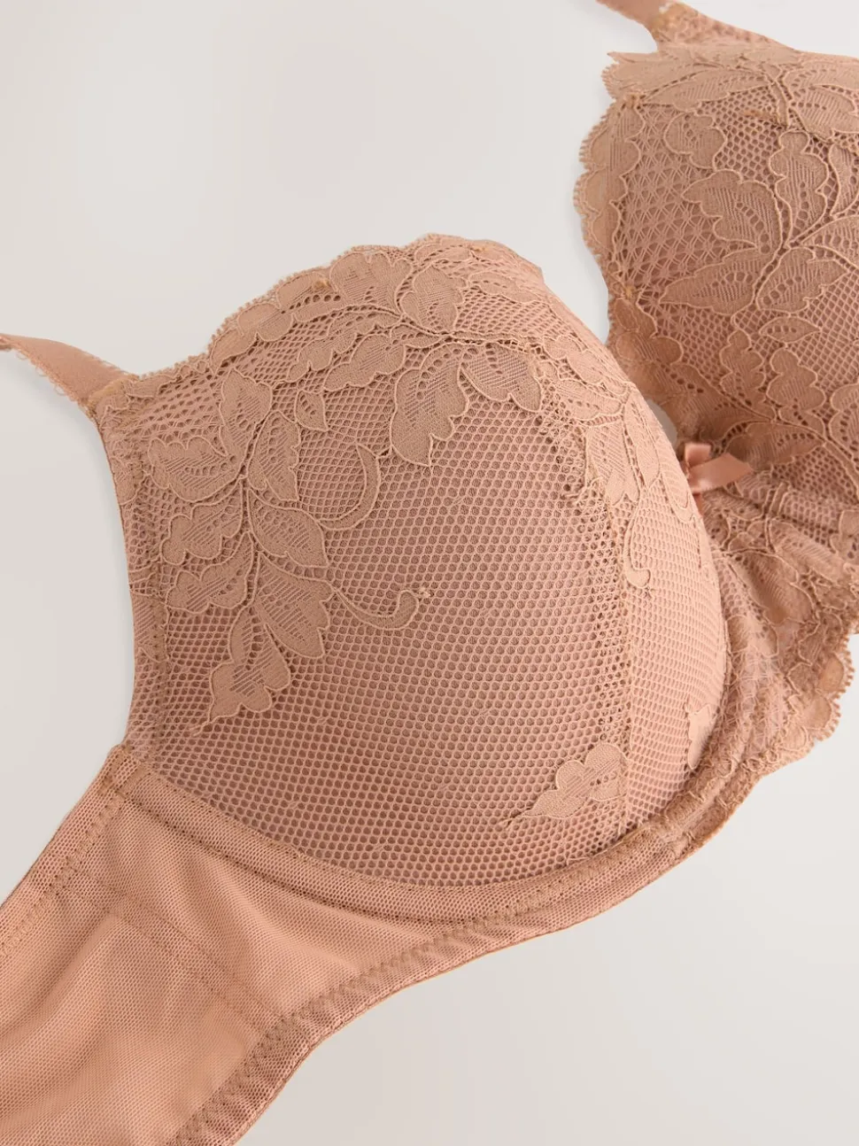 Praline Nude/Navy Pad Balcony DD+ Lace Bras 2 Pack