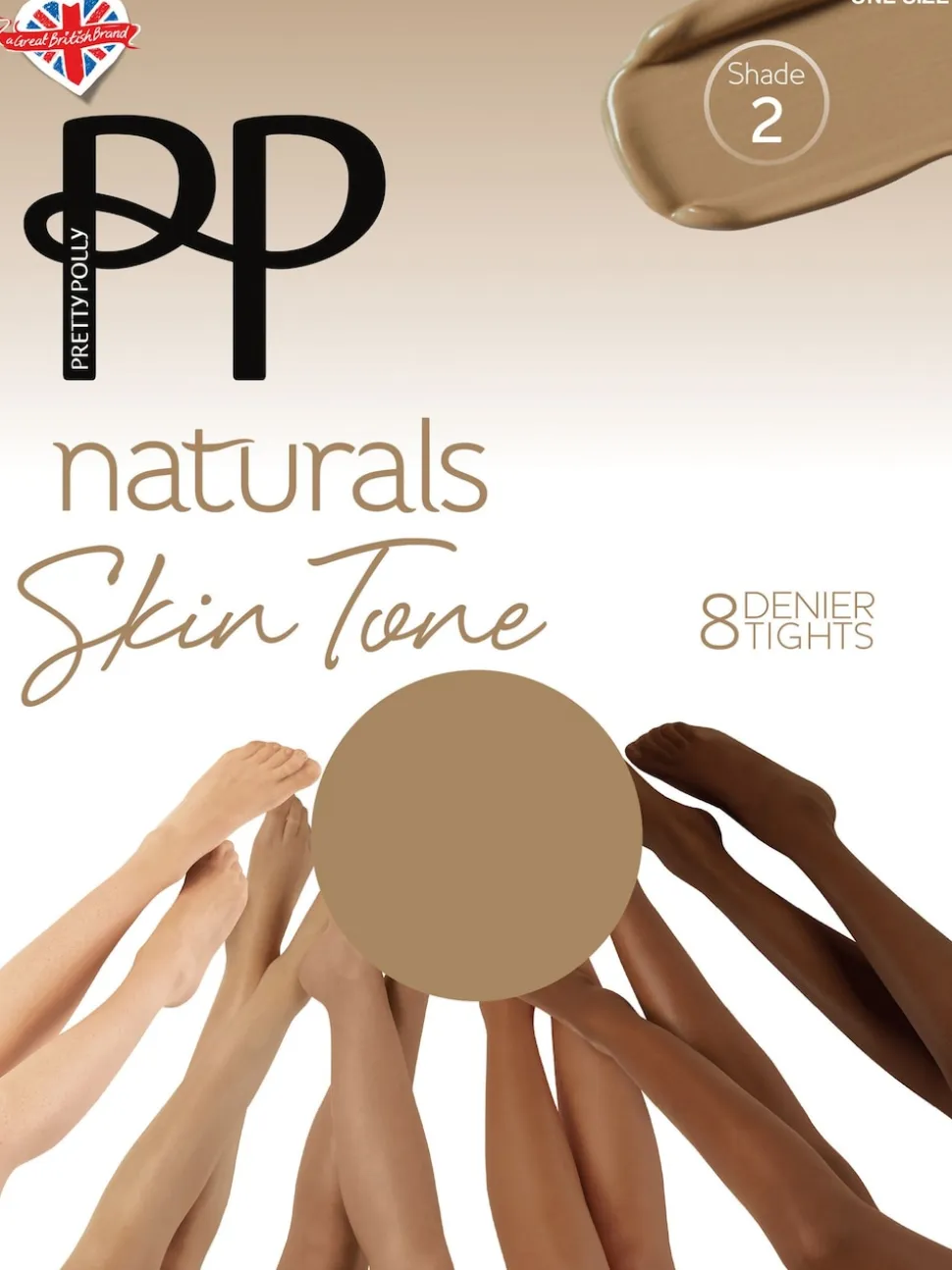 Pretty Polly Natural 8 Denier Skin Tone Tights 2 Pack