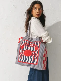 Print Sardine Print 100% Cotton Shopper Bag