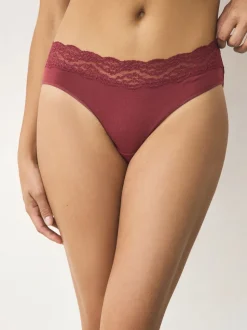 Printed Spot High Leg Cotton and Lace Knickers 7 Pack