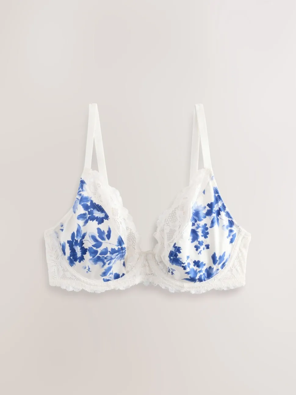 Print/Plain DD+ Non Pad Plunge Microfibre & Lace 2 Pack Bras