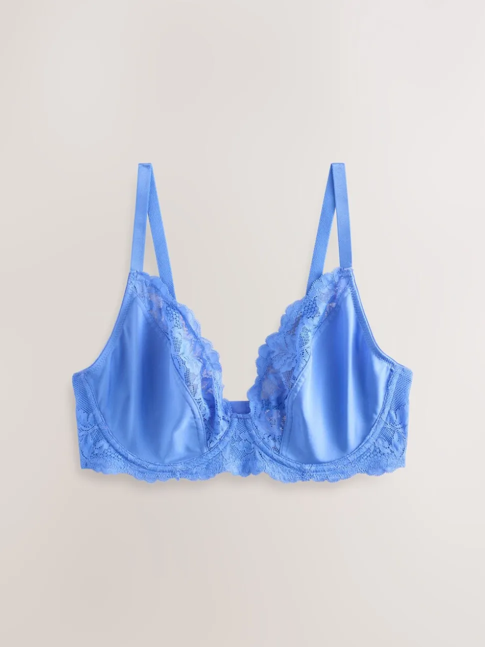 Print/Plain DD+ Non Pad Plunge Microfibre & Lace 2 Pack Bras