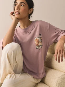 Purple Breakfast Short Sleeve Pyjamas