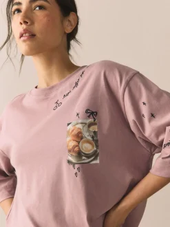Purple Breakfast Short Sleeve Pyjamas