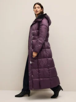 Purple Shower Resistant Padded Longline Coat