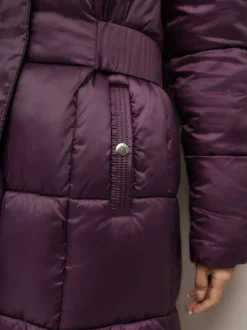 Purple Shower Resistant Padded Longline Coat