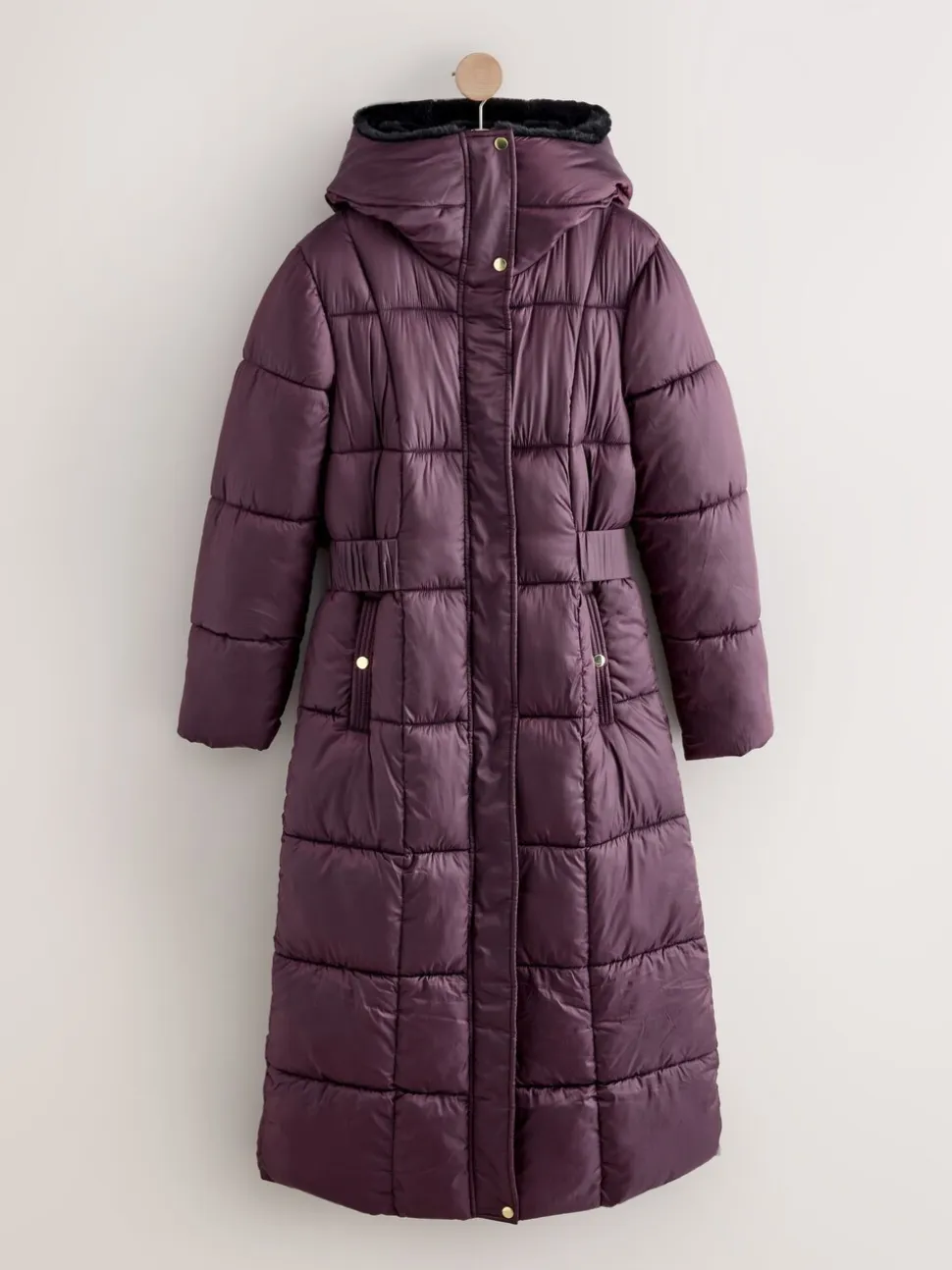 Purple Shower Resistant Padded Longline Coat