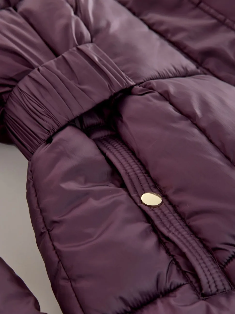 Purple Shower Resistant Padded Longline Coat