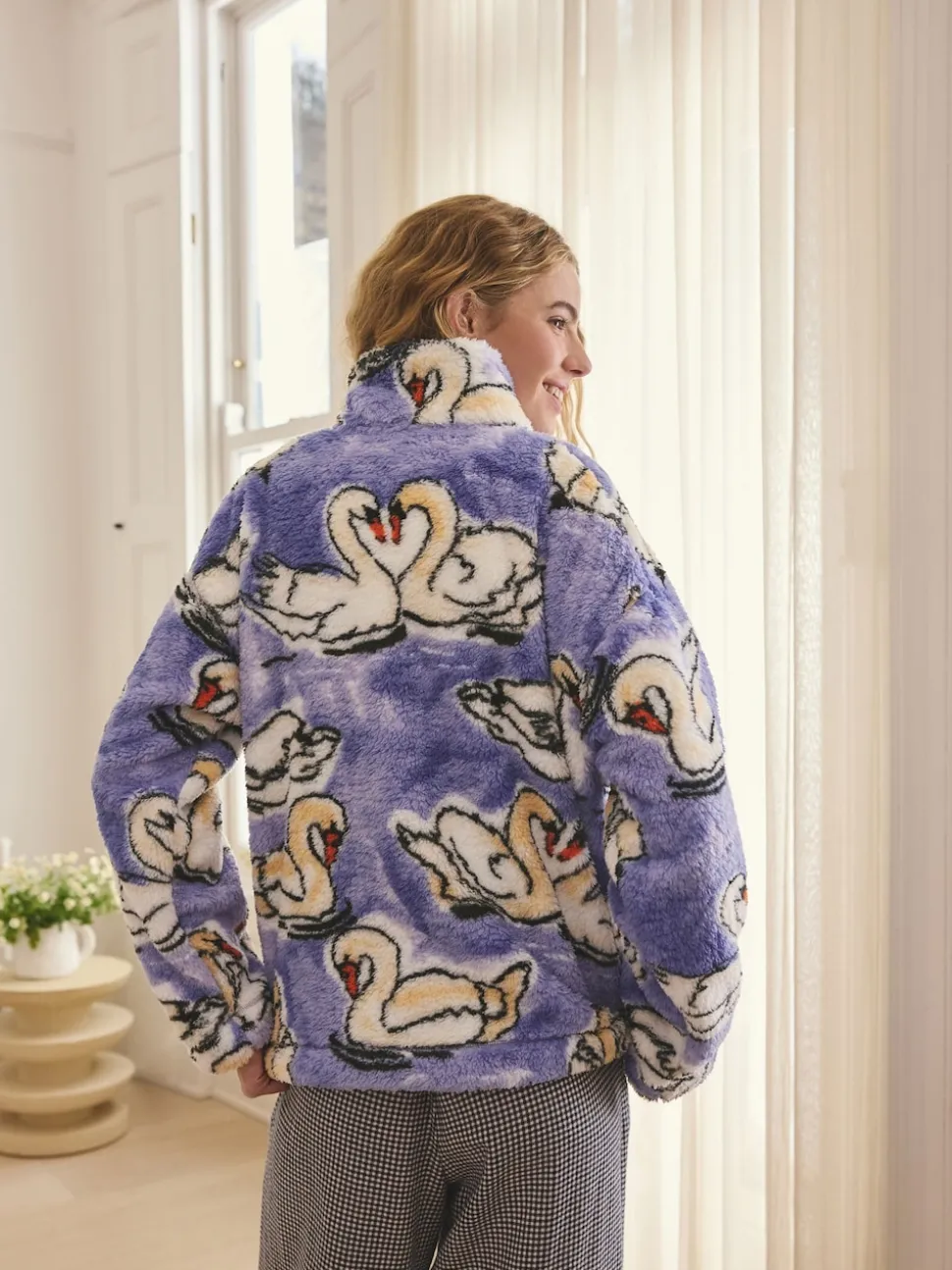 Purple Swan Borg Half Zip Fleece