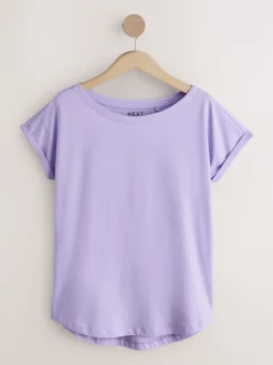 Purple/Blue/Butter Yellow/Pink/White Cap Sleeve T-Shirts 5 Pack