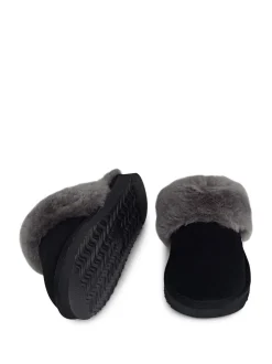 Radley Black Maple Lane Shearling Cuff Mule Slippers