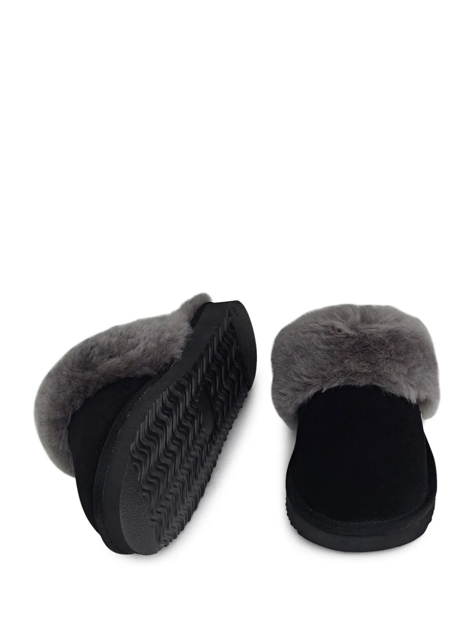 Radley Black Maple Lane Shearling Cuff Mule Slippers