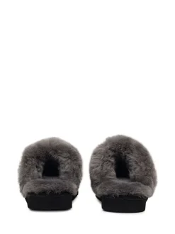 Radley Black Maple Lane Shearling Cuff Mule Slippers