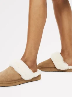Radley Brown Maple Lane Shearling Cuff Mule Slippers