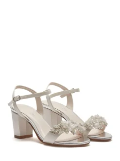 Rainbow Club Cream Regular Fit Mia Bridal Satin Wedding Sandals