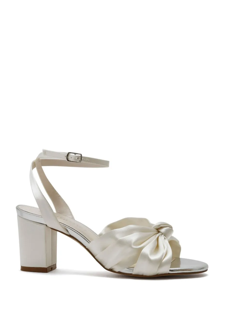 Rainbow Club Natural Thea Wide Fit Ivory Wedding Satin Sandals