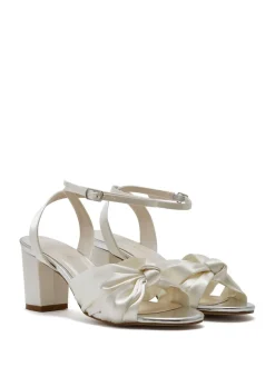 Rainbow Club Natural Thea Wide Fit Ivory Wedding Satin Sandals