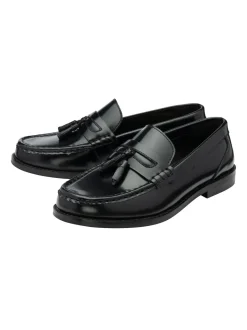Ravel Chrome Black Leather Loafers